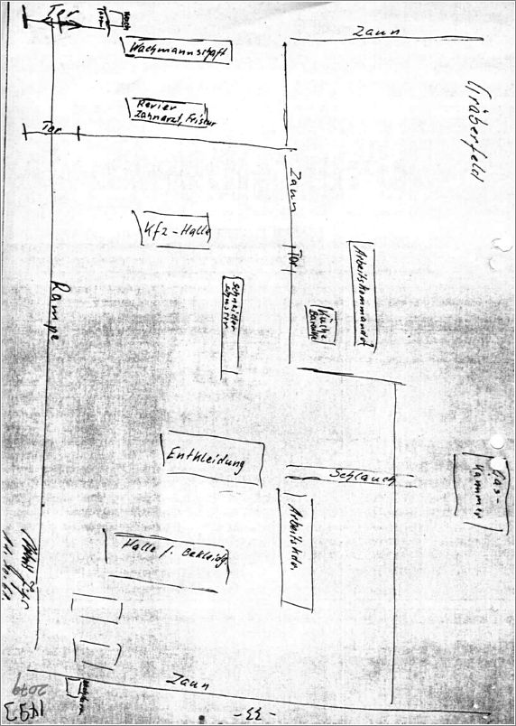 Juhrs sketch of the Belzec Camp